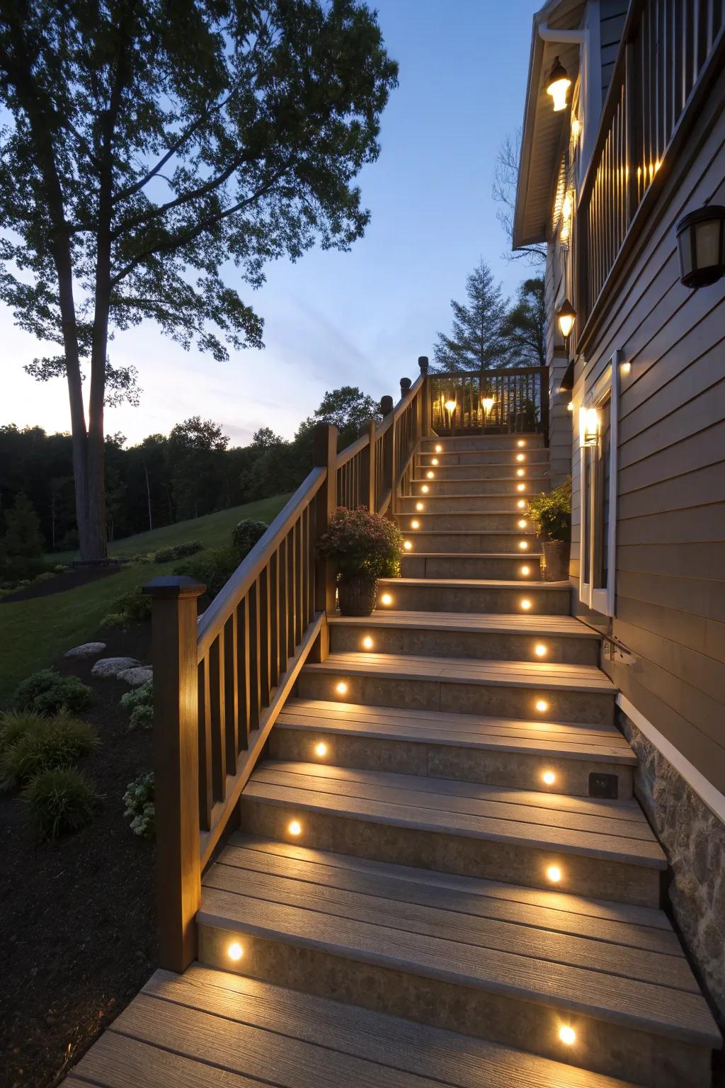 Illuminate your deck with practical solar lights.