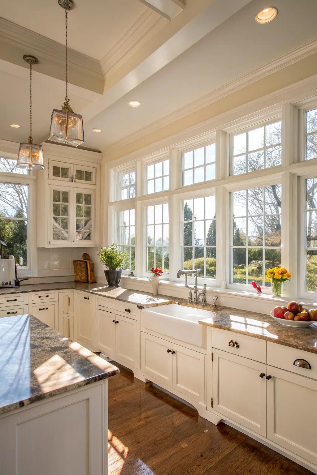 Clear windows can make your kitchen feel spacious and bright.