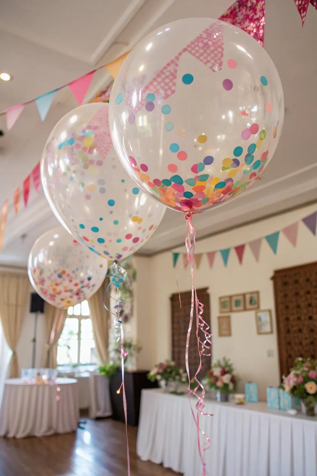 Add sparkle to your party with DIY confetti balloons.