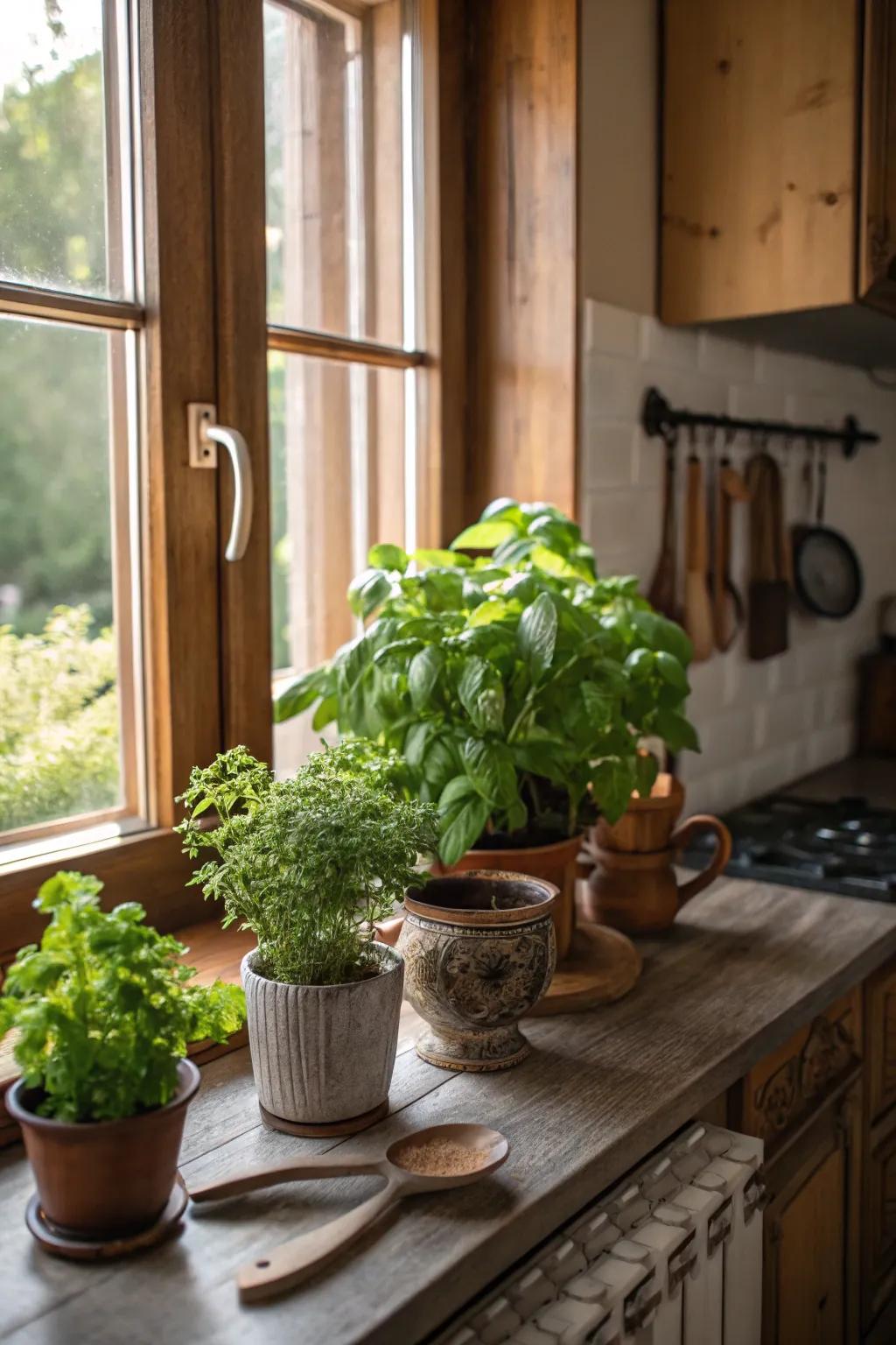 Indoor plants that add life and freshness to your kitchen.