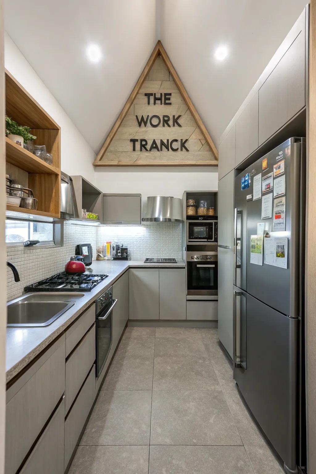 A well-planned work triangle enhances kitchen efficiency.