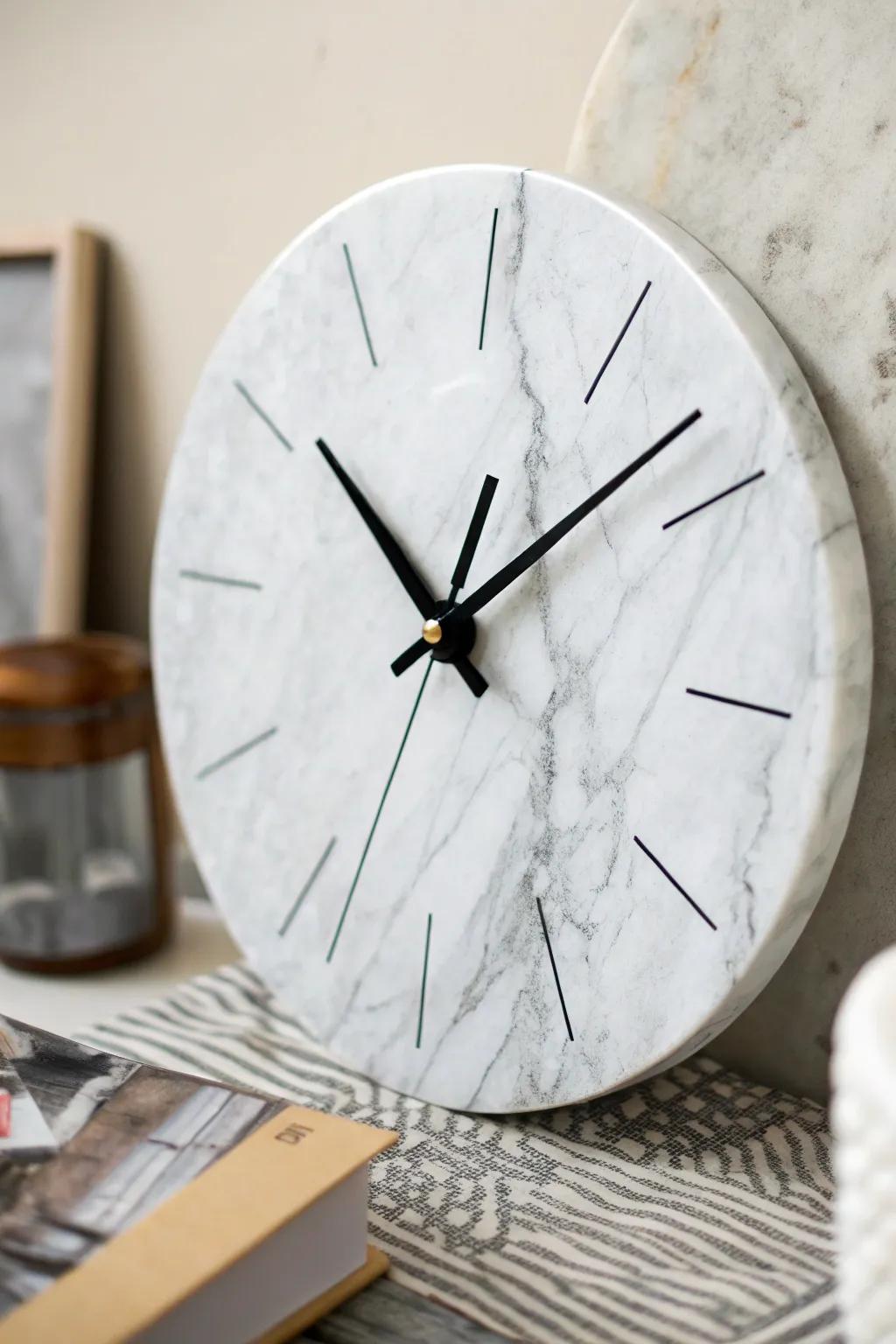 Transform elegance into time with this DIY marble clock—where style meets functionality.