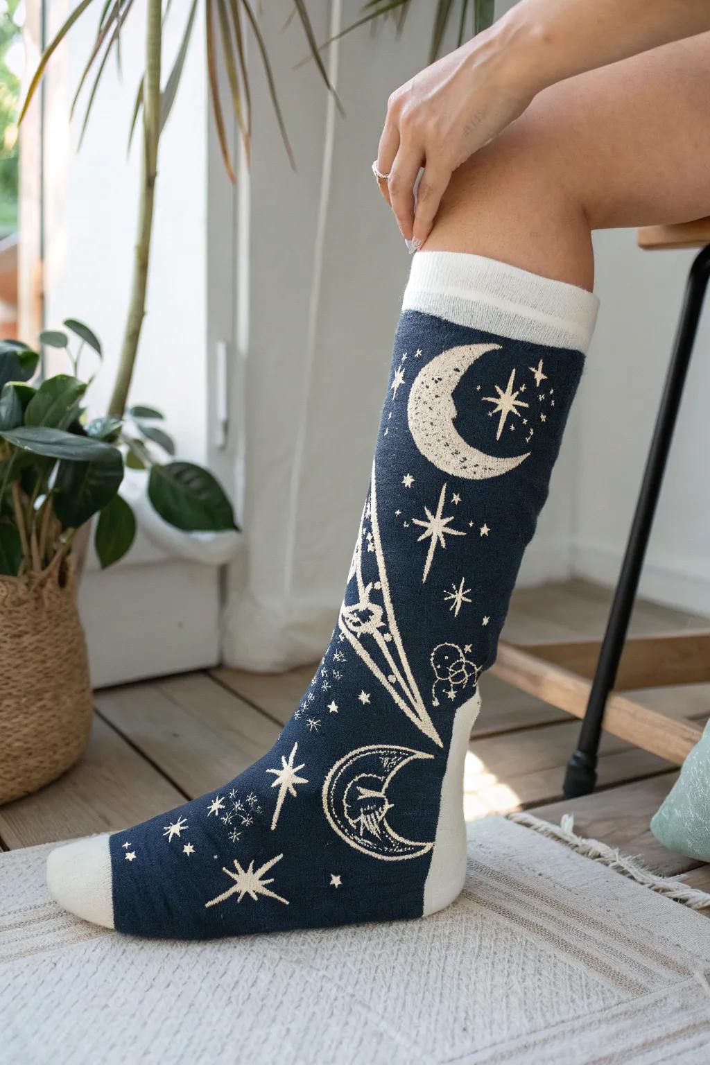 Illuminate your recovery with enchanting glow-in-the-dark moon and stars art.