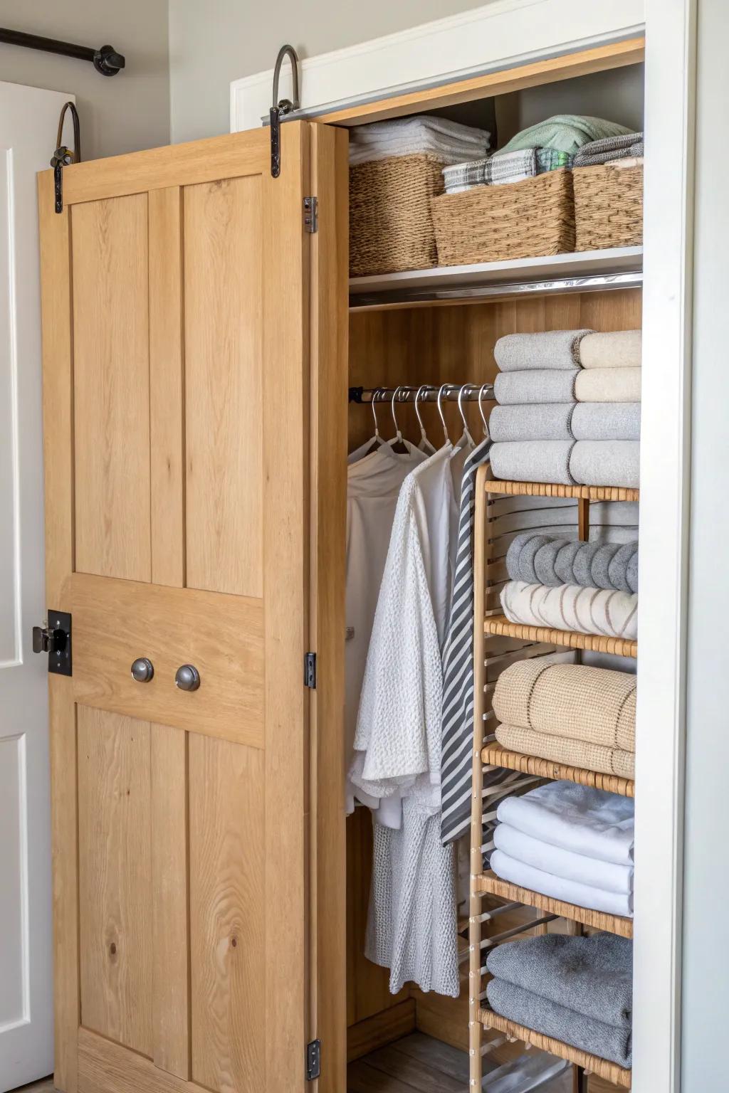 Door storage solutions add extra space for lightweight items.