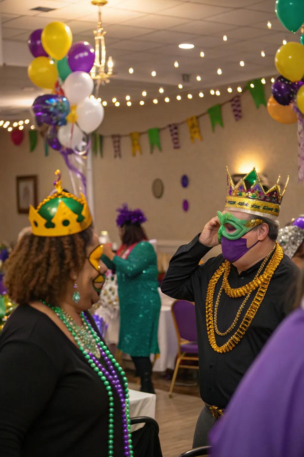 Add a royal touch by crowning the best-dressed King and Queen of Mardi Gras.