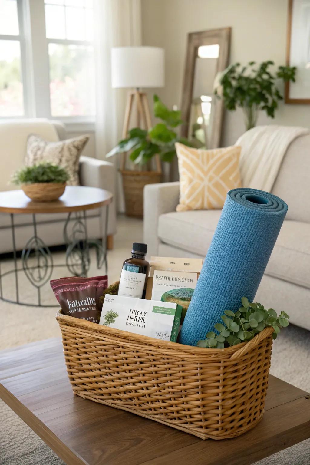 Promote relaxation with this wellness basket.