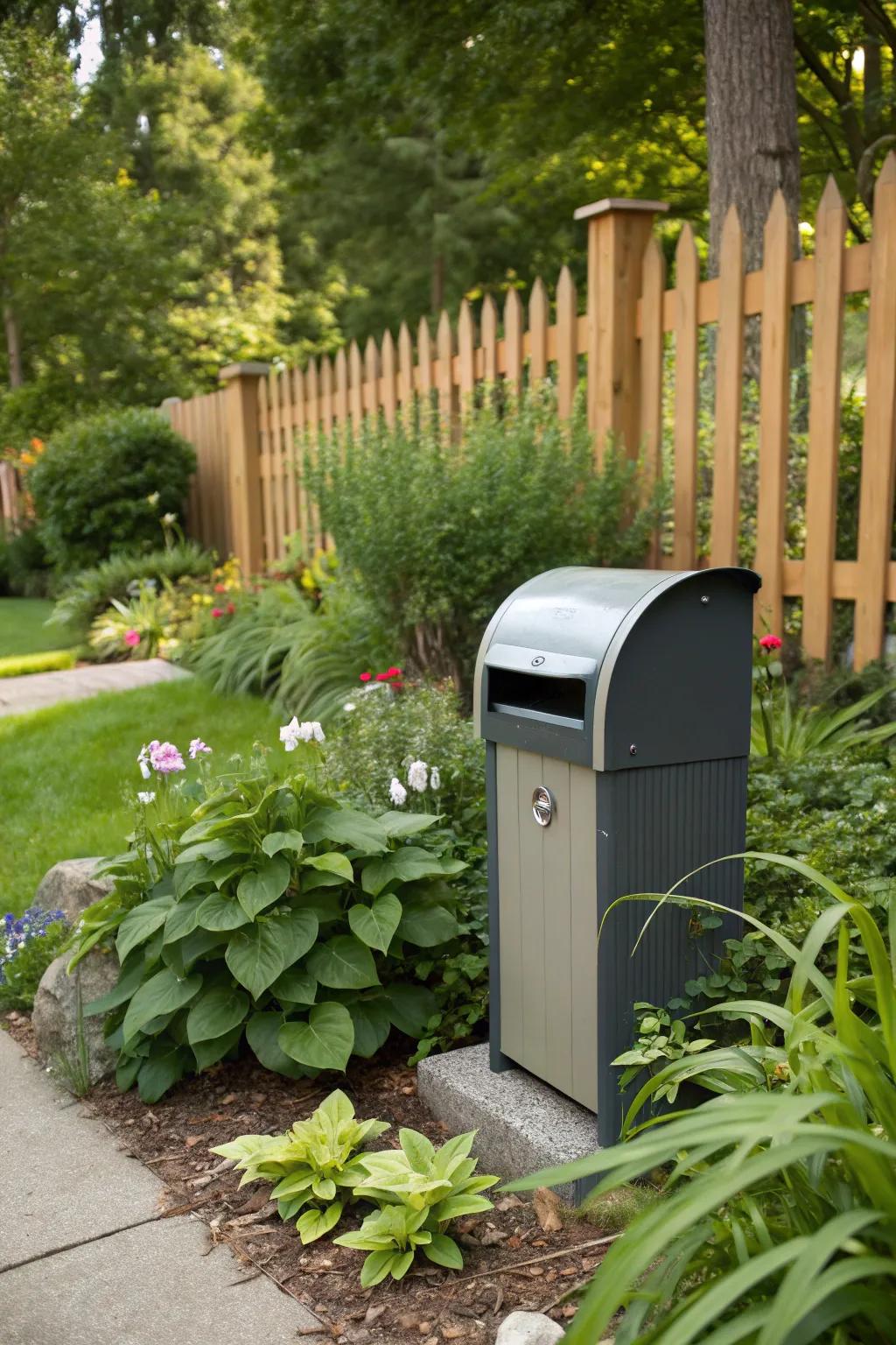 Sustainable mailboxes made from recycled materials.