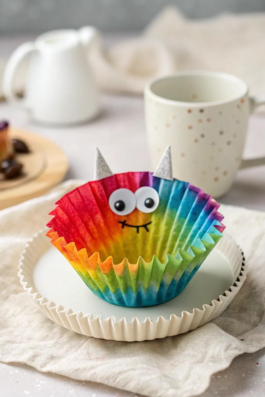 Unleash your creativity with these delightful tie-dye coffee filter monsters, a perfect blend of Scandinavian simplicity and Boho whimsy.