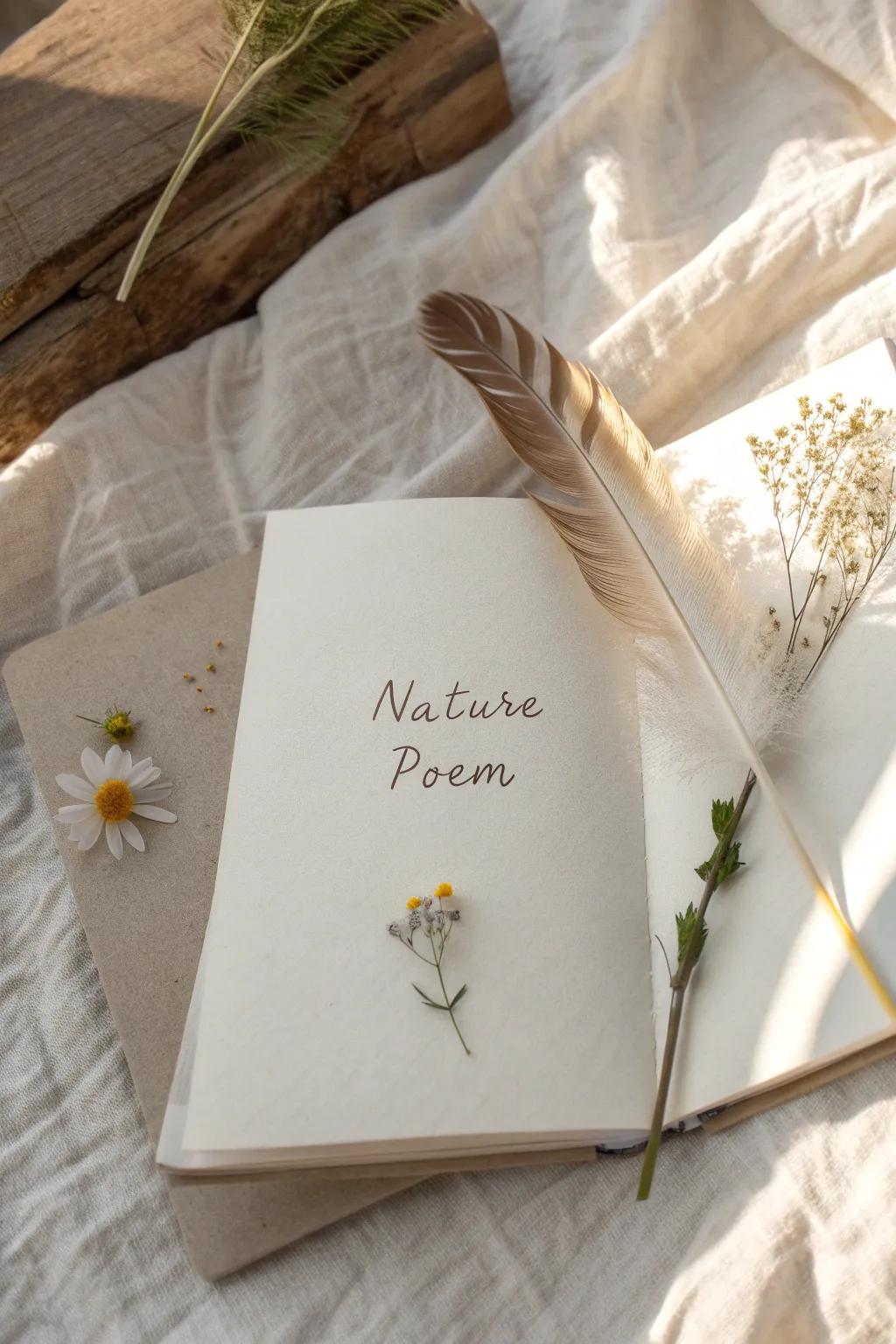 Capture the essence of nature with poetic elegance in your scrapbook.