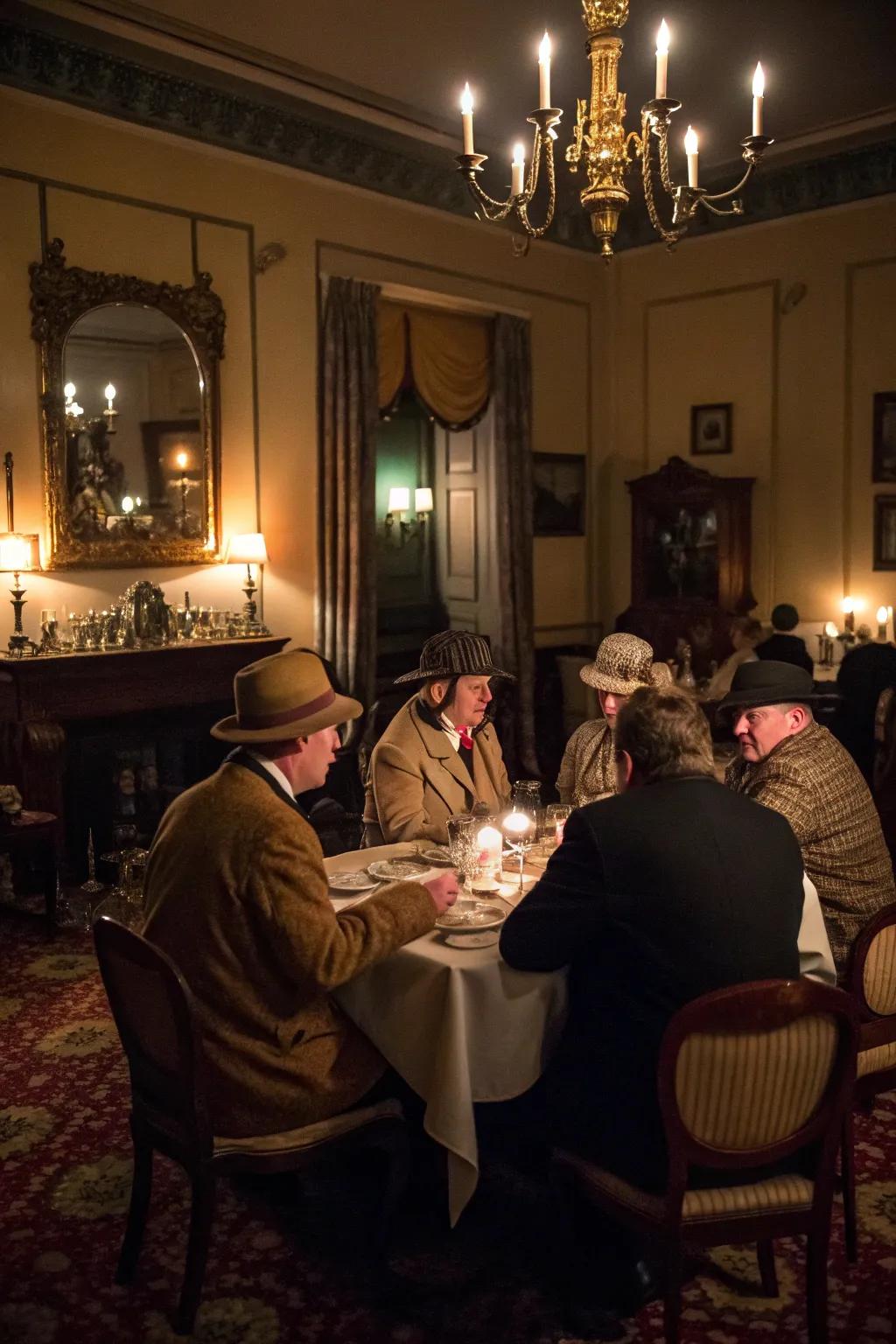 A thrilling murder mystery game that keeps guests engaged and entertained.