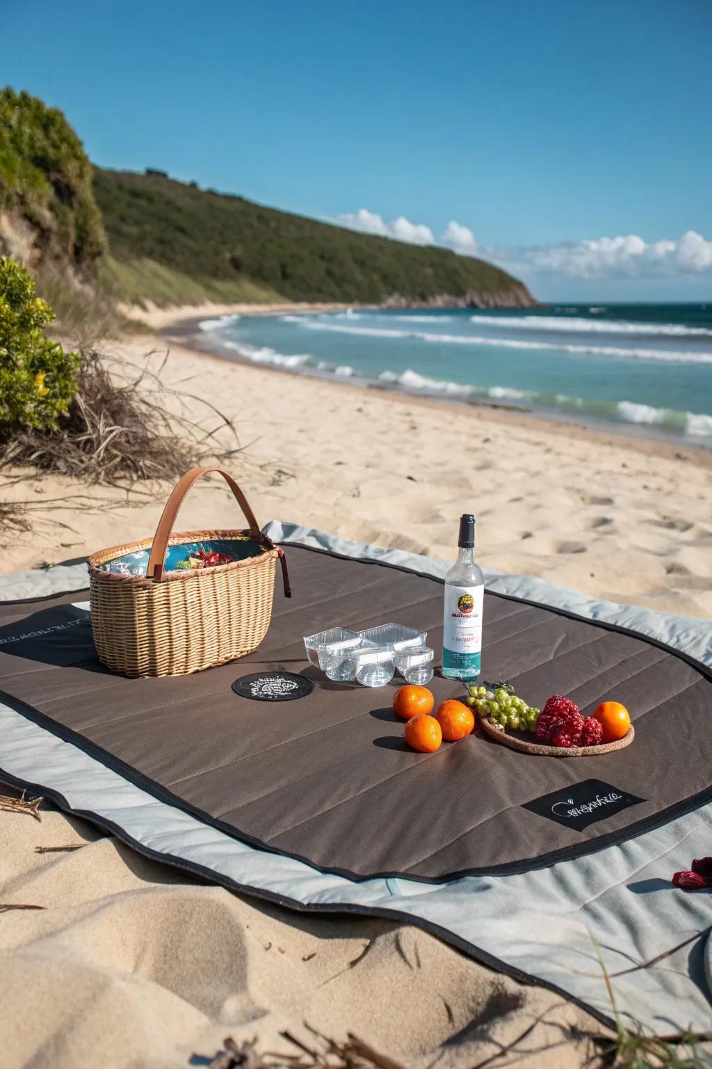Transform your beach days with a unique picnic blanket made from an old trampoline mat—practical, stylish, and ready for your next adventure.