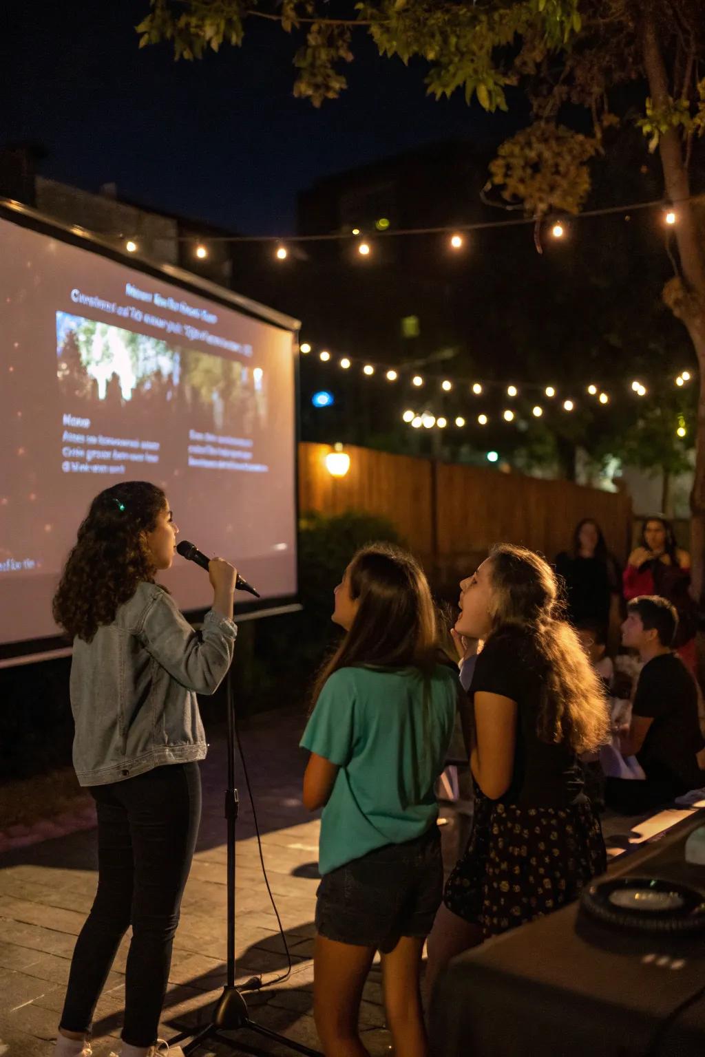 Sing your heart out at an outdoor karaoke night.