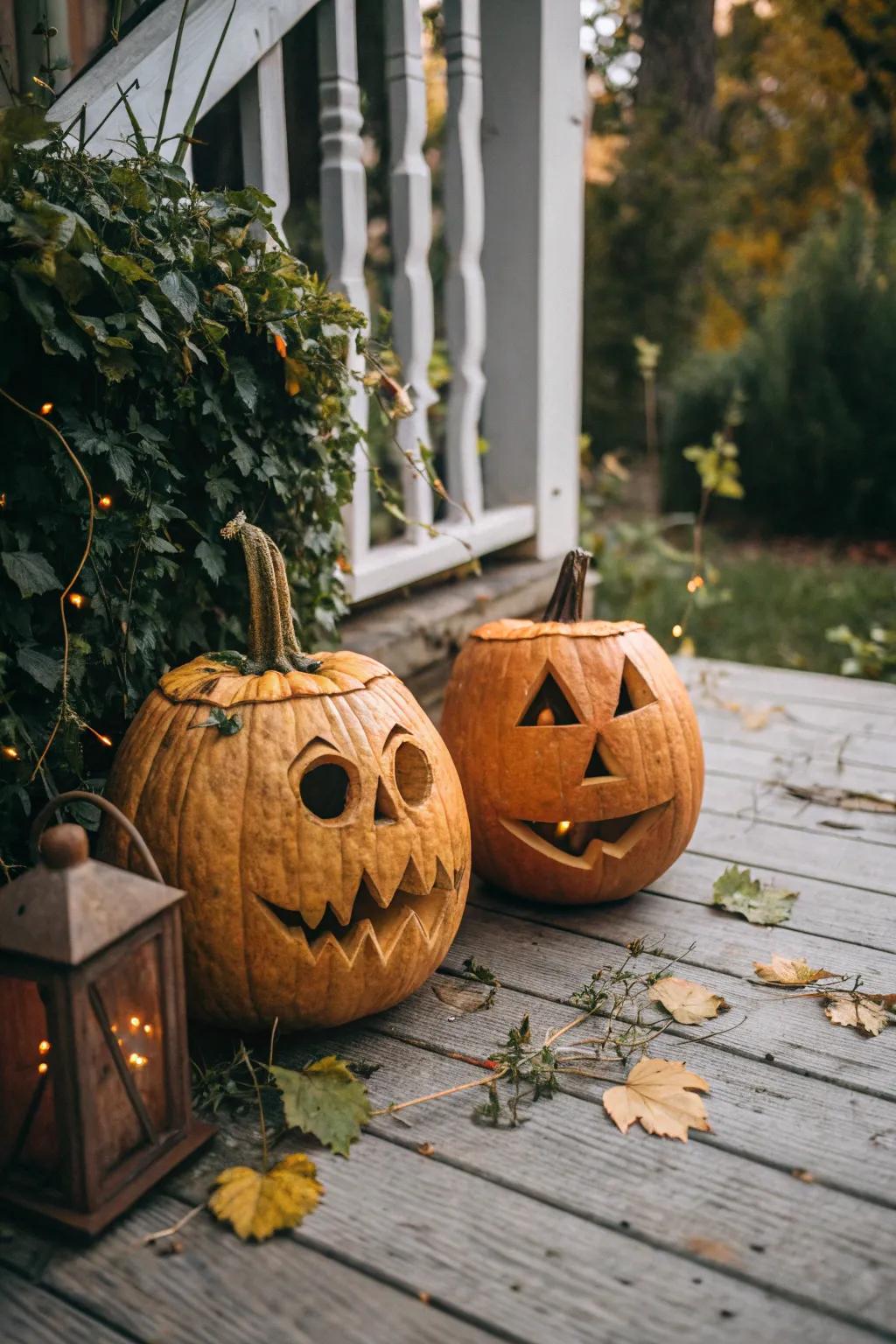 Double the fright, double the fun! Meet our creepy face duo ready to tell their story.