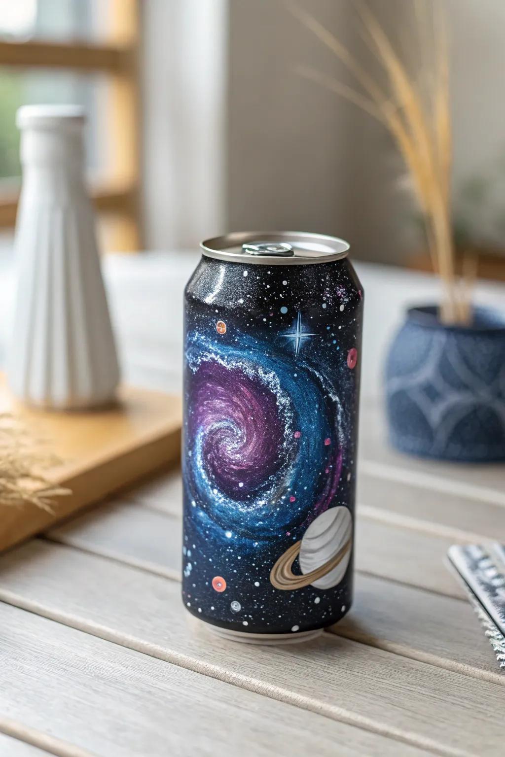 Transform your space with a touch of the cosmos—your very own galaxy can for a chic, celestial vibe.