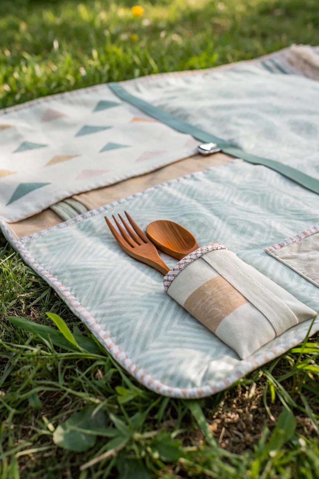 Elevate your picnic game with pockets that blend style and practicality. 🌿✨