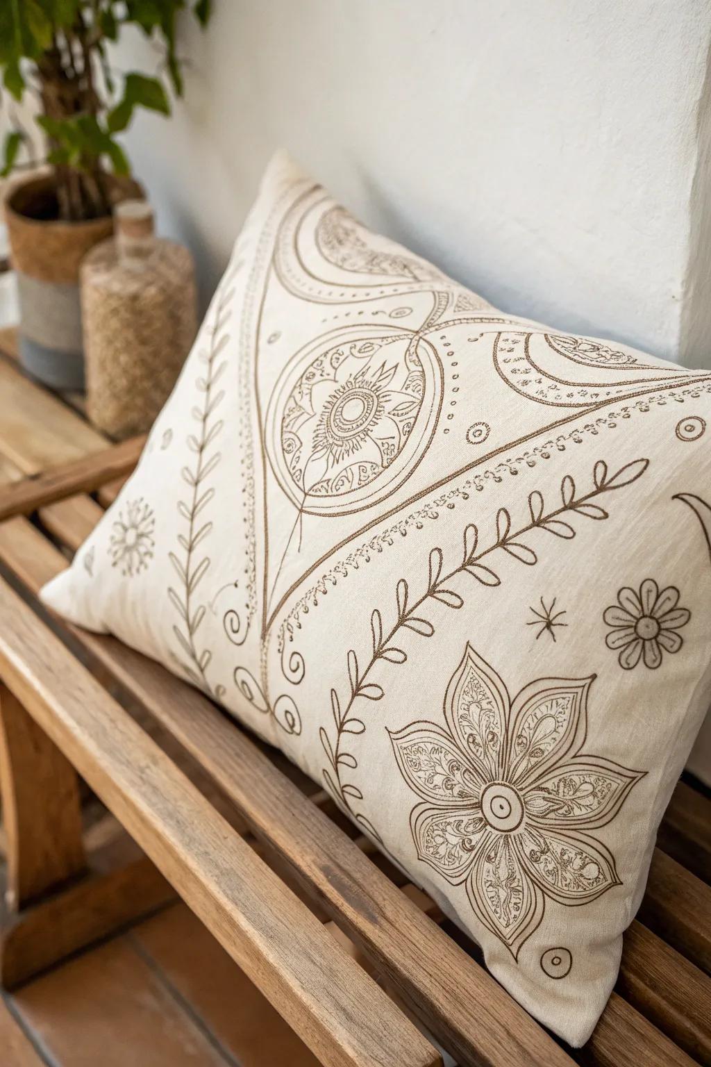 Transform your pillow case into a canvas of creativity with fabric markers. Embrace the art of simplicity and natural beauty.