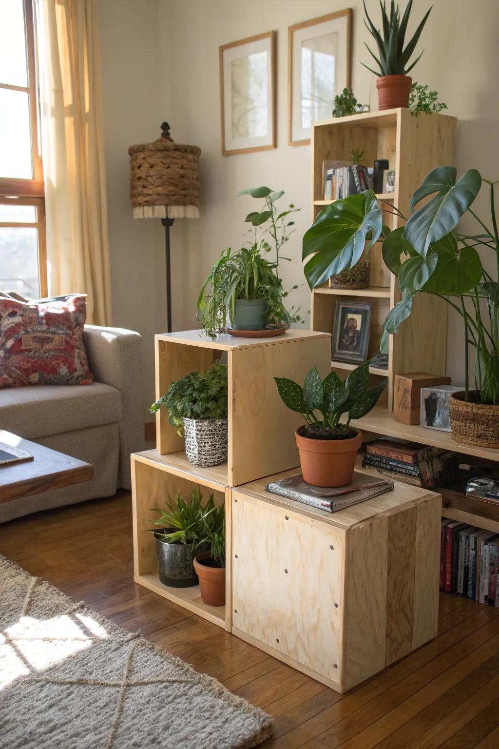 Display cubes offer versatility in decor.