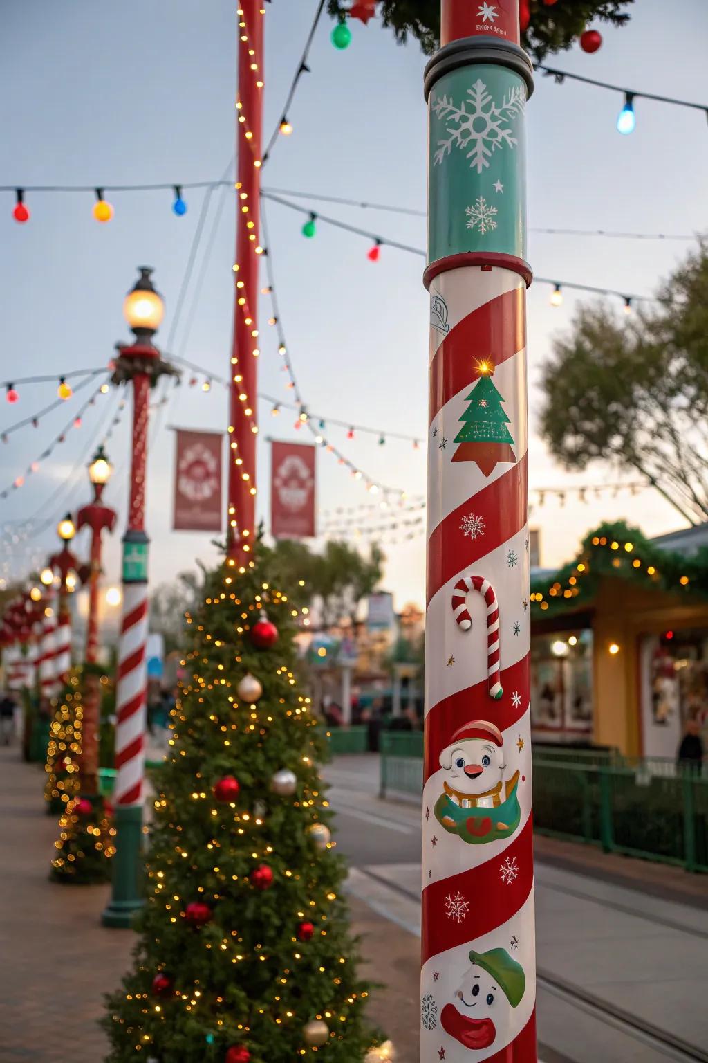 Keep the holiday spirit alive with a festive pole.