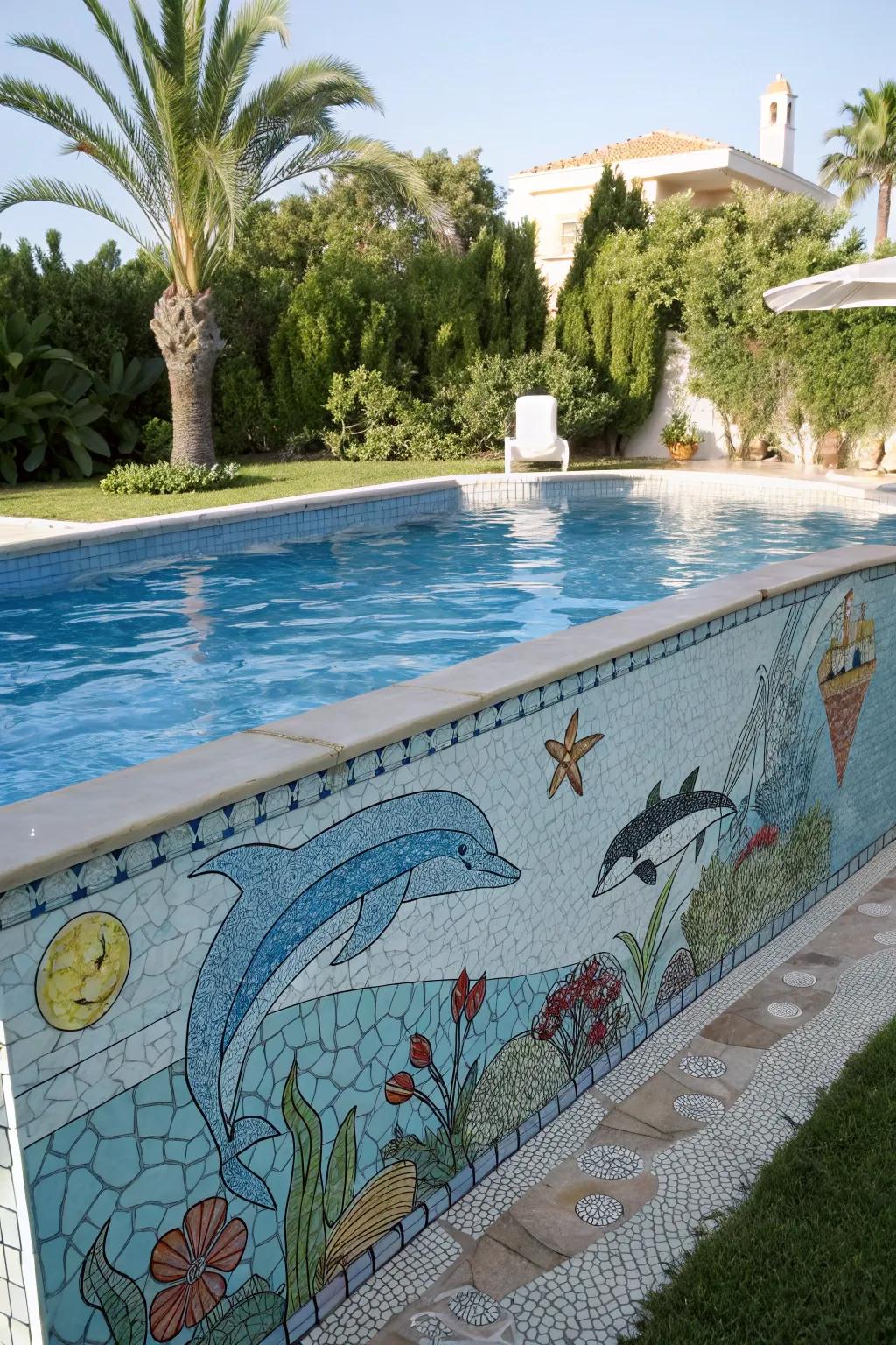 Bring marine life to your pool with aquatic animal mosaics.