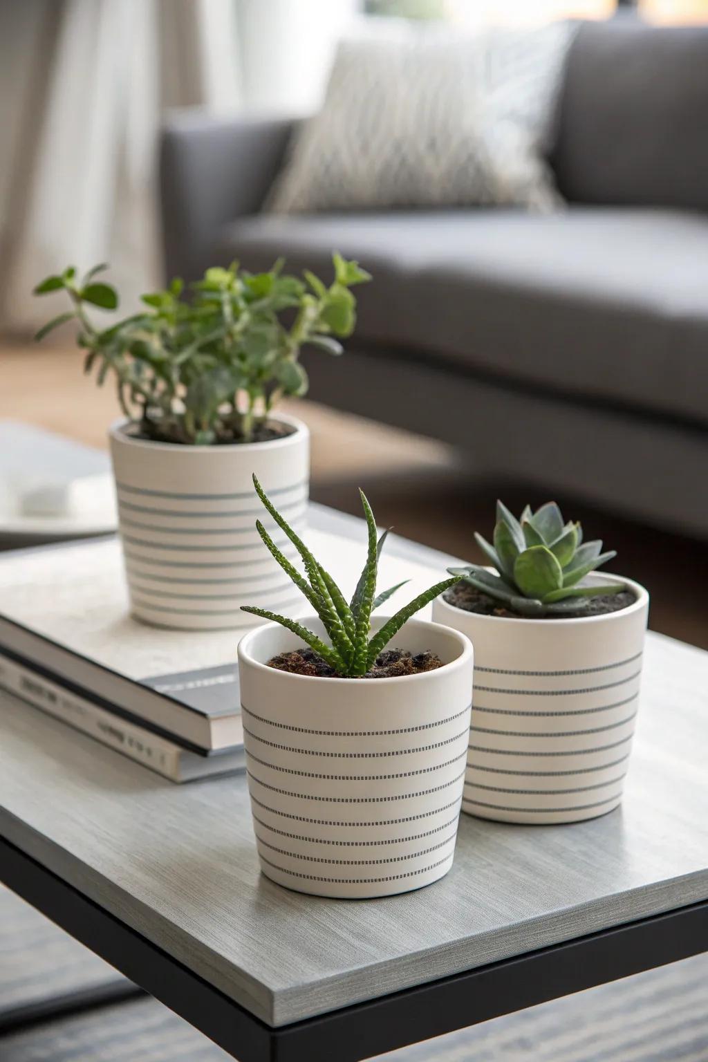 Minimalist designs bring a chic and clean look to plant pots.