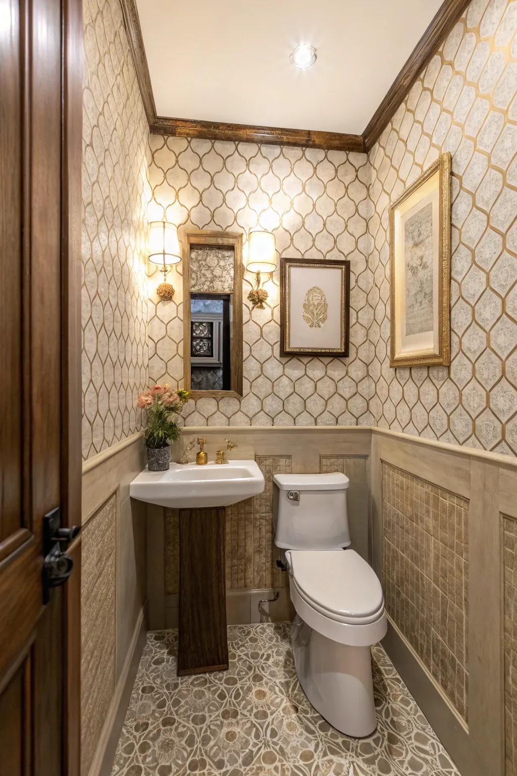 Textured elements add depth and interest to your powder room.