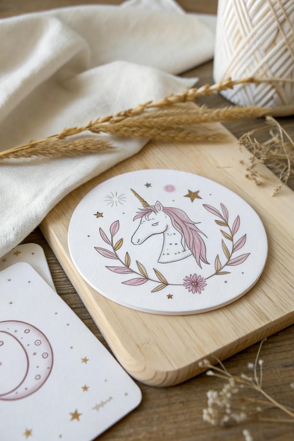 Bring a touch of fantasy into your space with this minimalist unicorn sticker design, perfect for dreamers and believers alike.