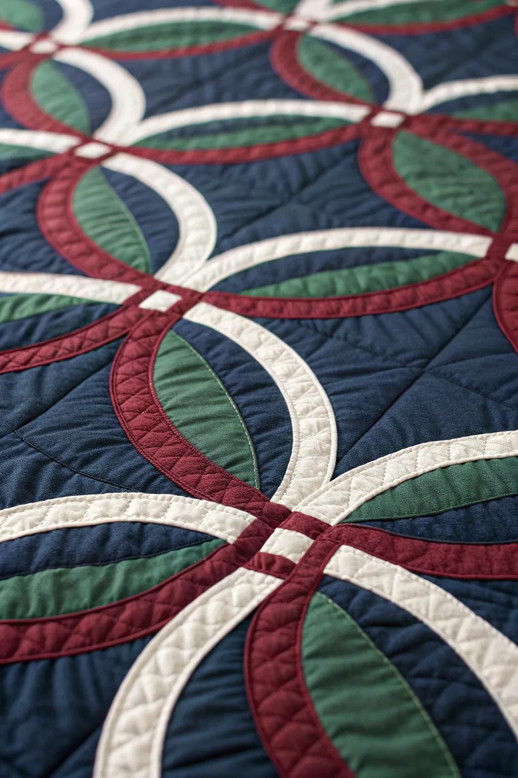 Unity in Design: Discover the Timeless Appeal of Overlapping Rings in Quilts.