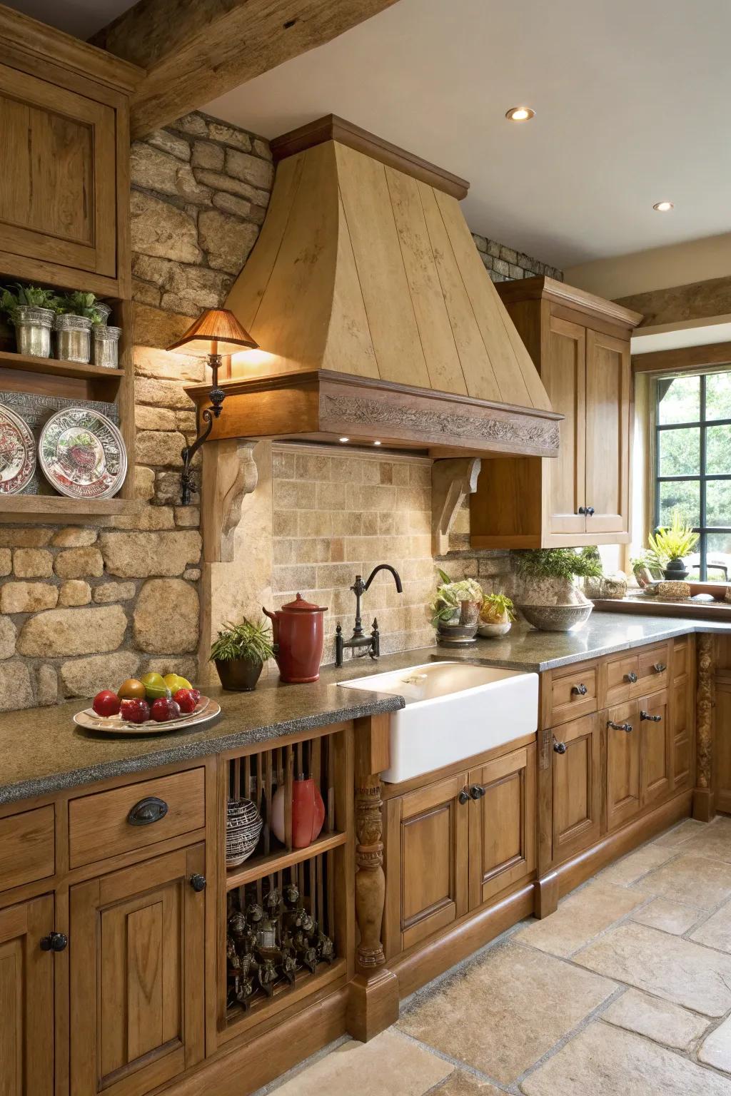 English country-style range hoods add tradition and warmth.