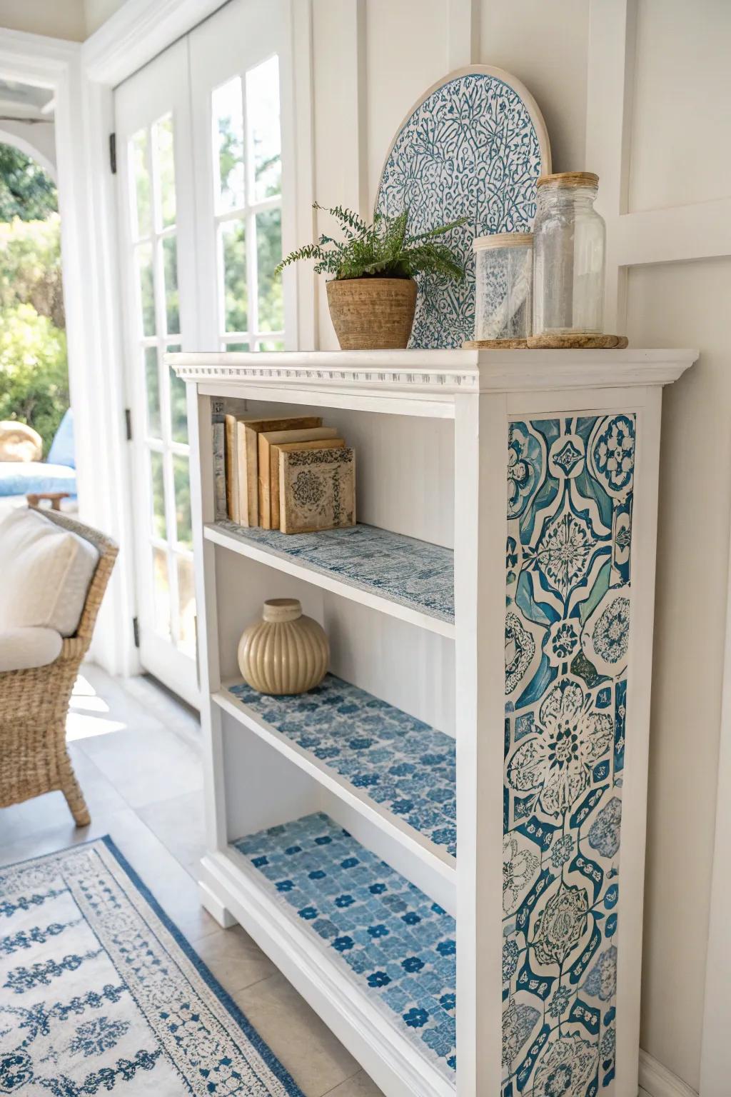 Transform your bookshelf into a Mosaic Masterpiece with a touch of Scandinavian elegance and Boho charm.