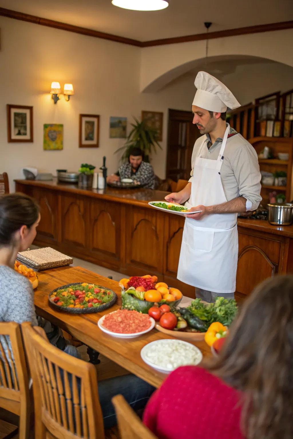 Explore culinary skills with a gourmet cooking class