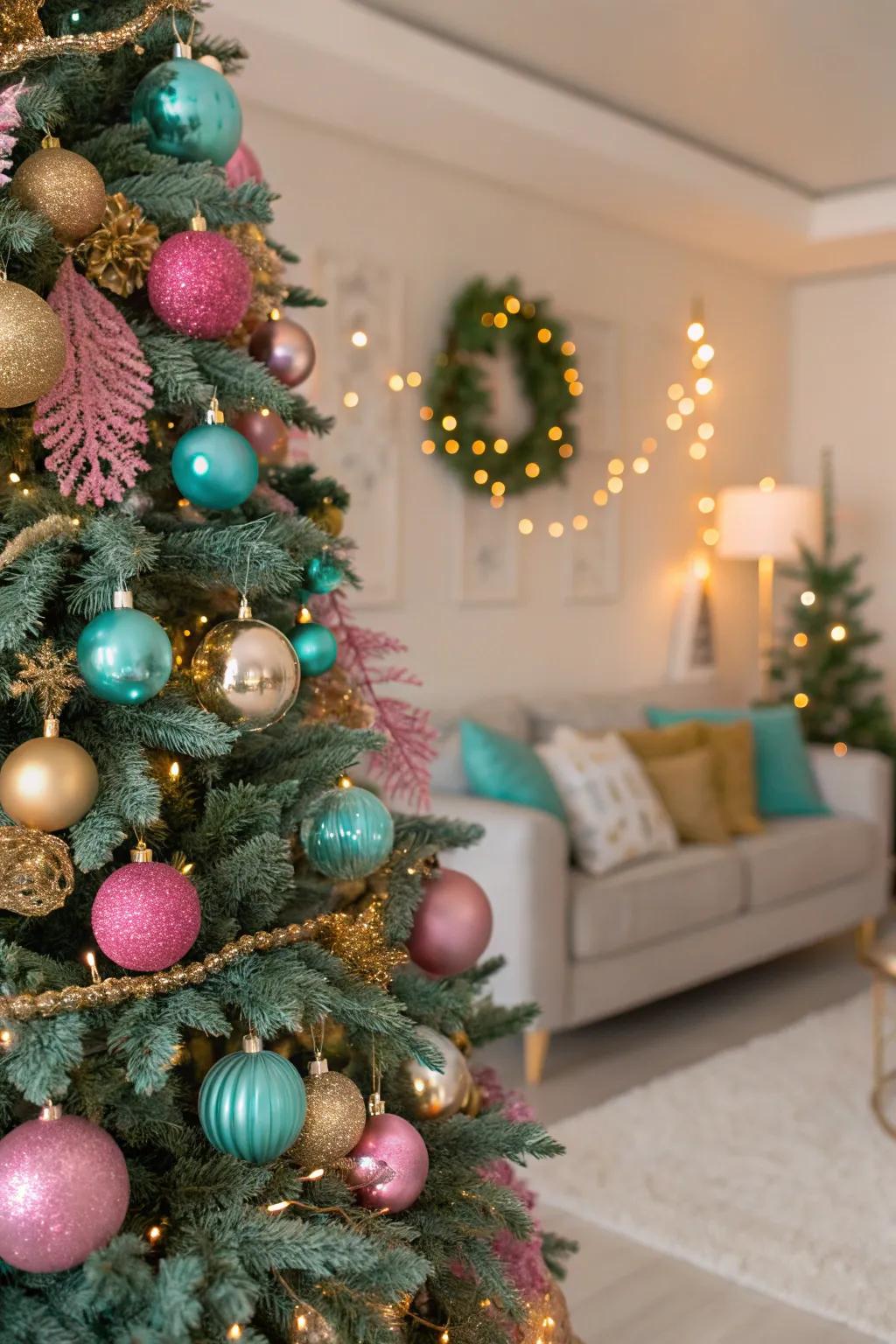 Mid-century colors bring a unique twist to holiday decor.