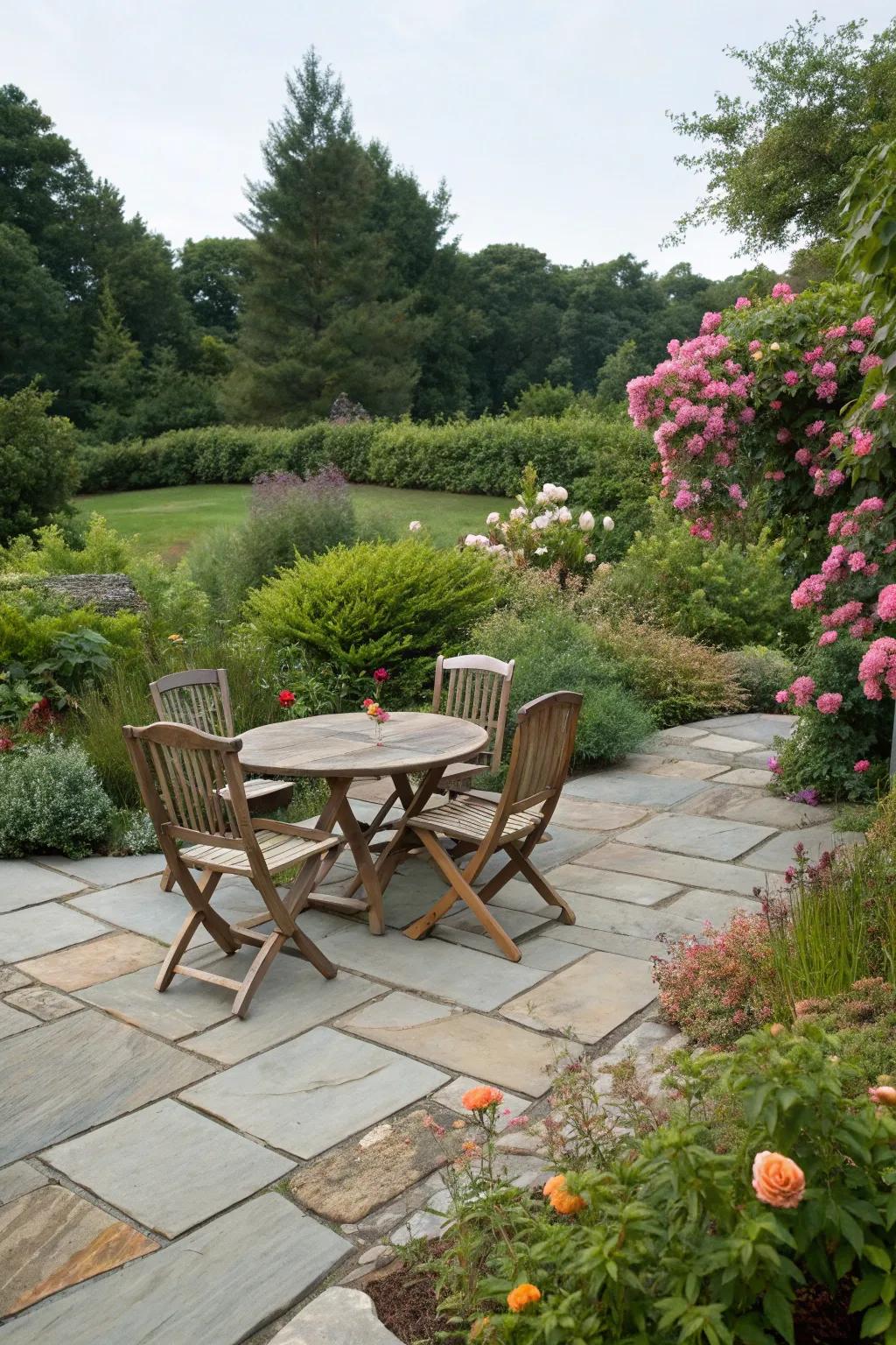 Flagstone patios offer a blend of elegance and function in outdoor spaces.