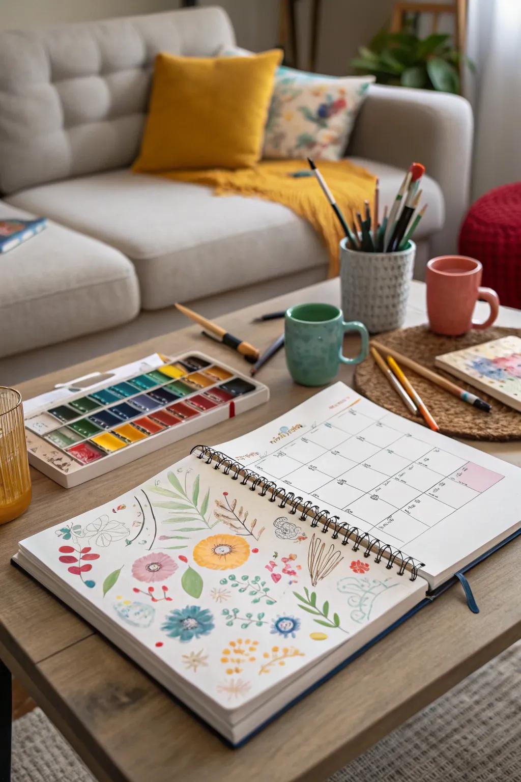 An artistic planner that inspires creativity and organization