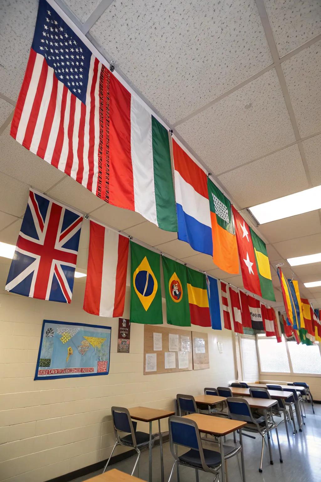 Cultural flags foster global awareness and inclusivity.