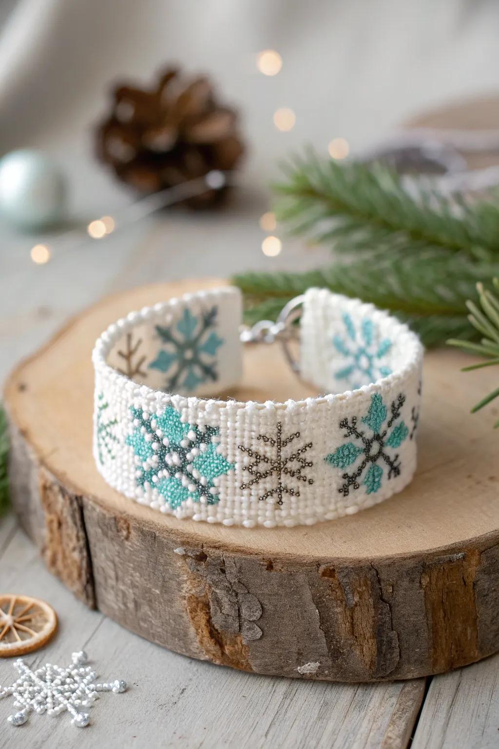 Embrace the festive season with a touch of winter magic in every bead.