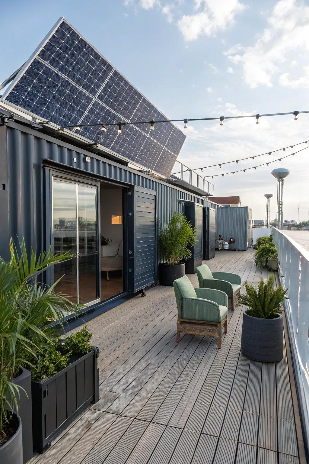 Harness the sun's power with a sustainable solar deck.