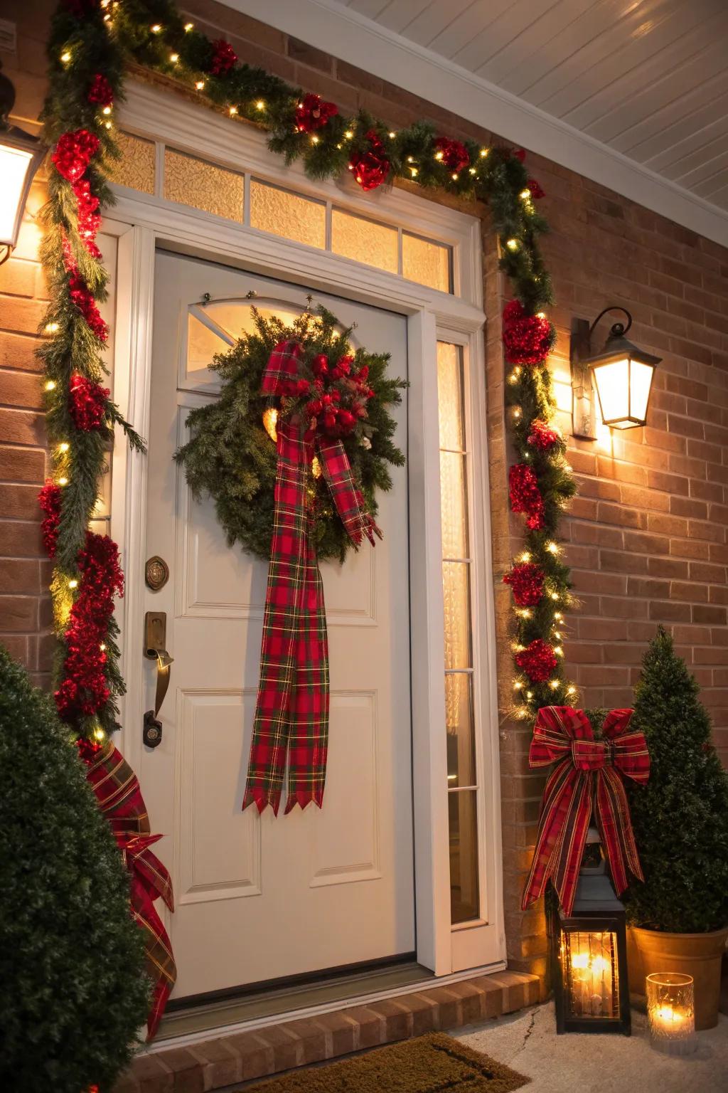 Plaid accents adding a classic holiday charm.