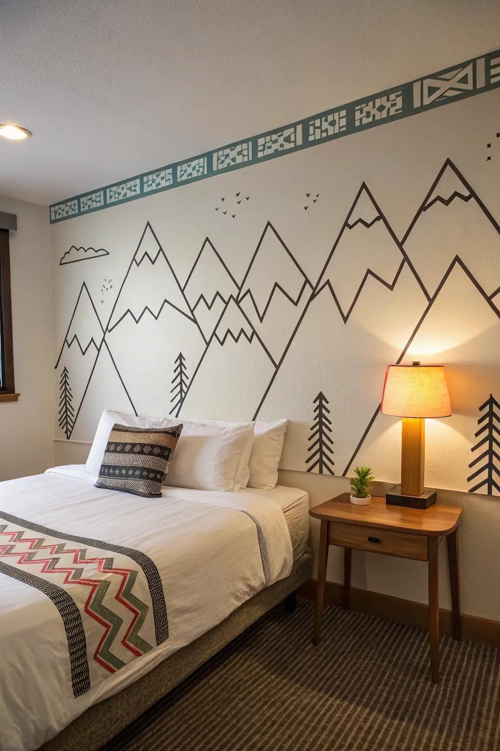 Transform your space into a serene retreat with nature-inspired washi tape art.