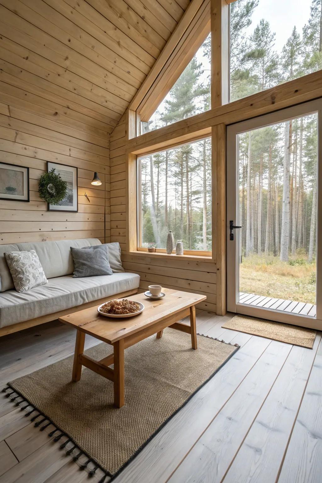 Scandinavian design brings simplicity and elegance to small cabins.