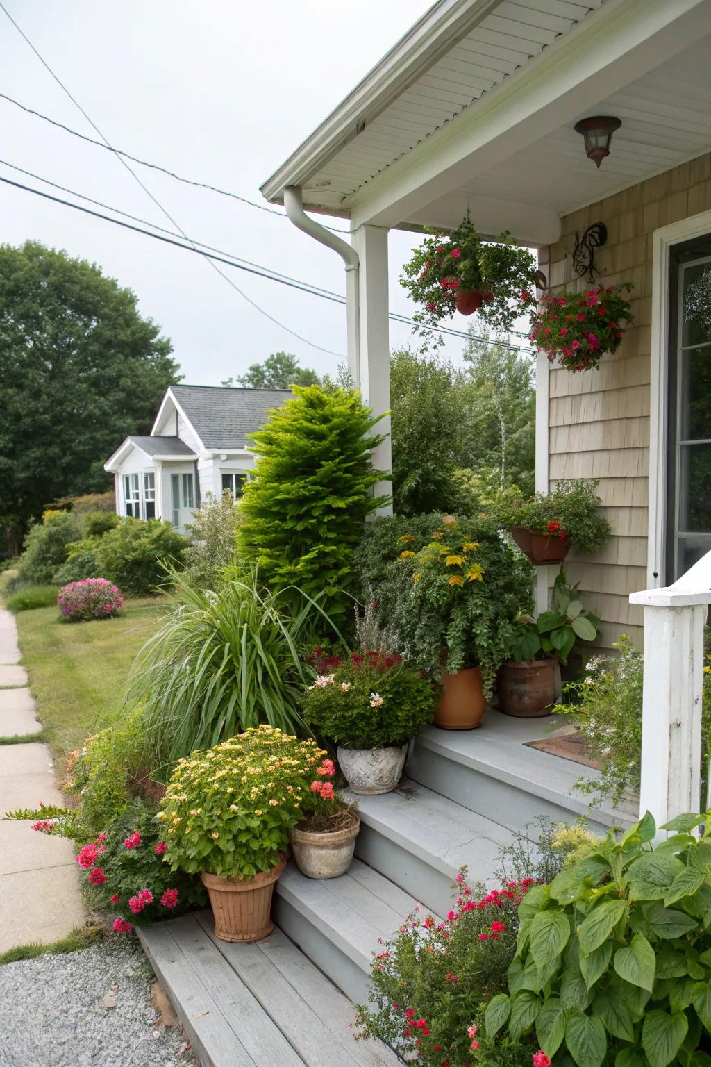 Layered plant heights add visual interest.