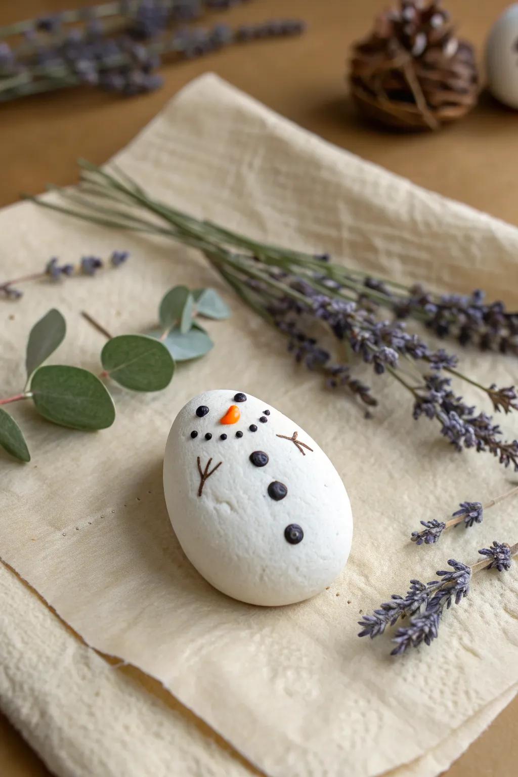 Capture the charm of childhood with a thumbprint snowman, where simplicity meets creativity.
