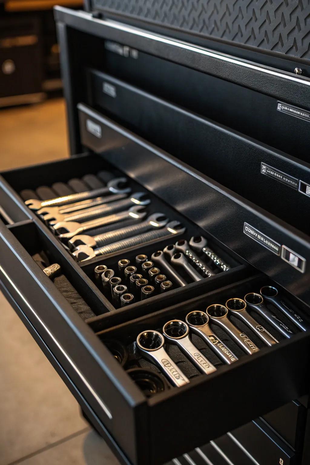 Transform your tool chest with stackable bins for a sleek and efficient organization.