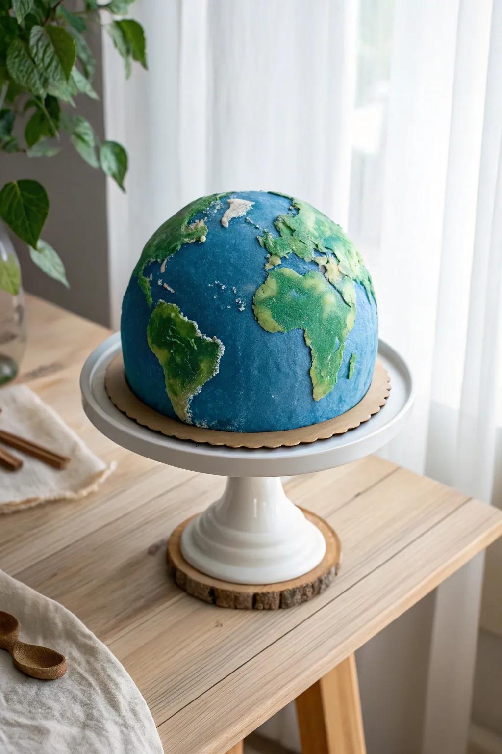Embark on a sweet journey with a globe cake that captures the wanderlust spirit in every bite.