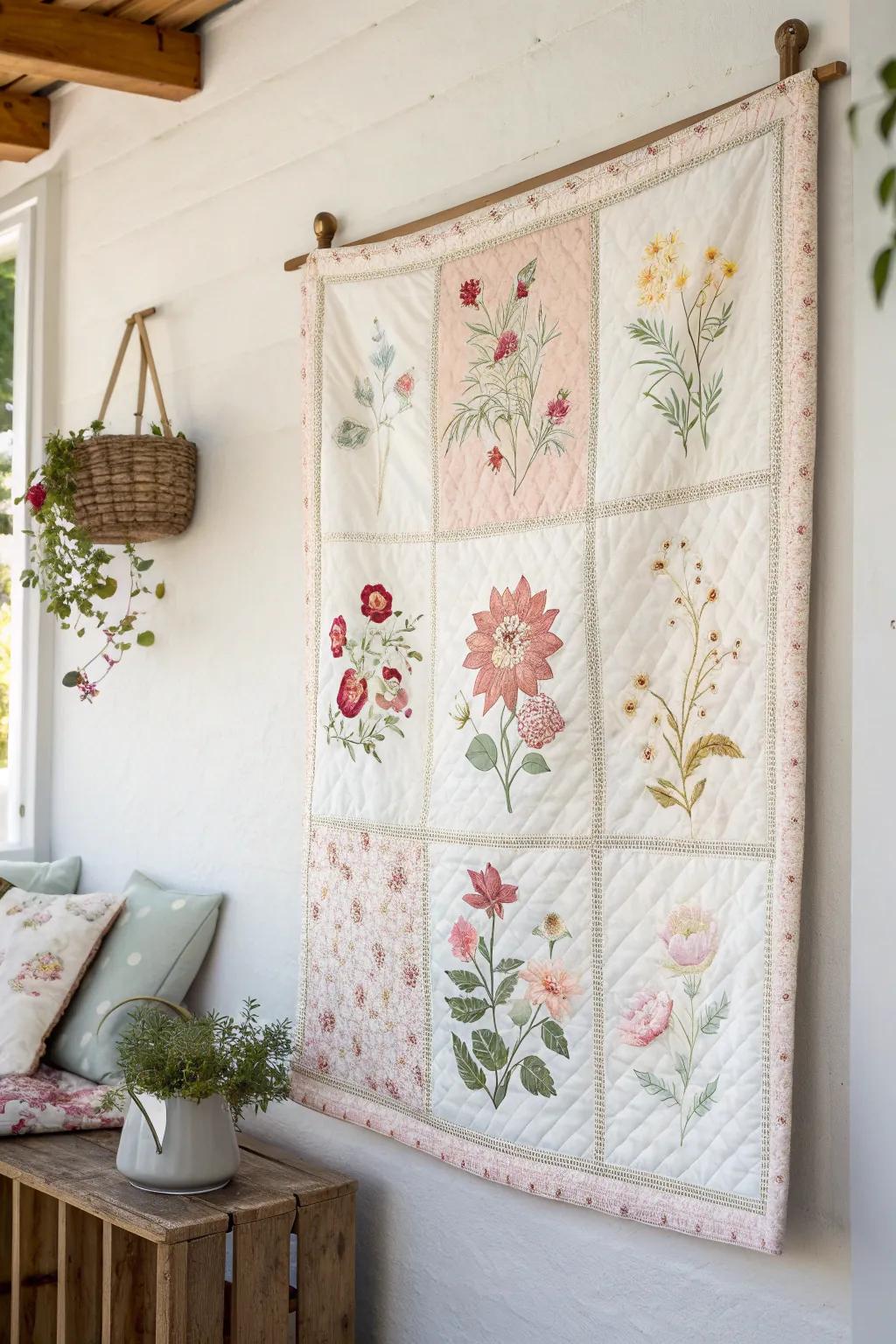 Embrace spring with a stunning floral quilt that brings nature's beauty indoors!
