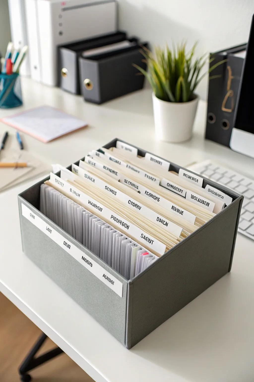 Accordion files offer compact and categorized stencil storage.