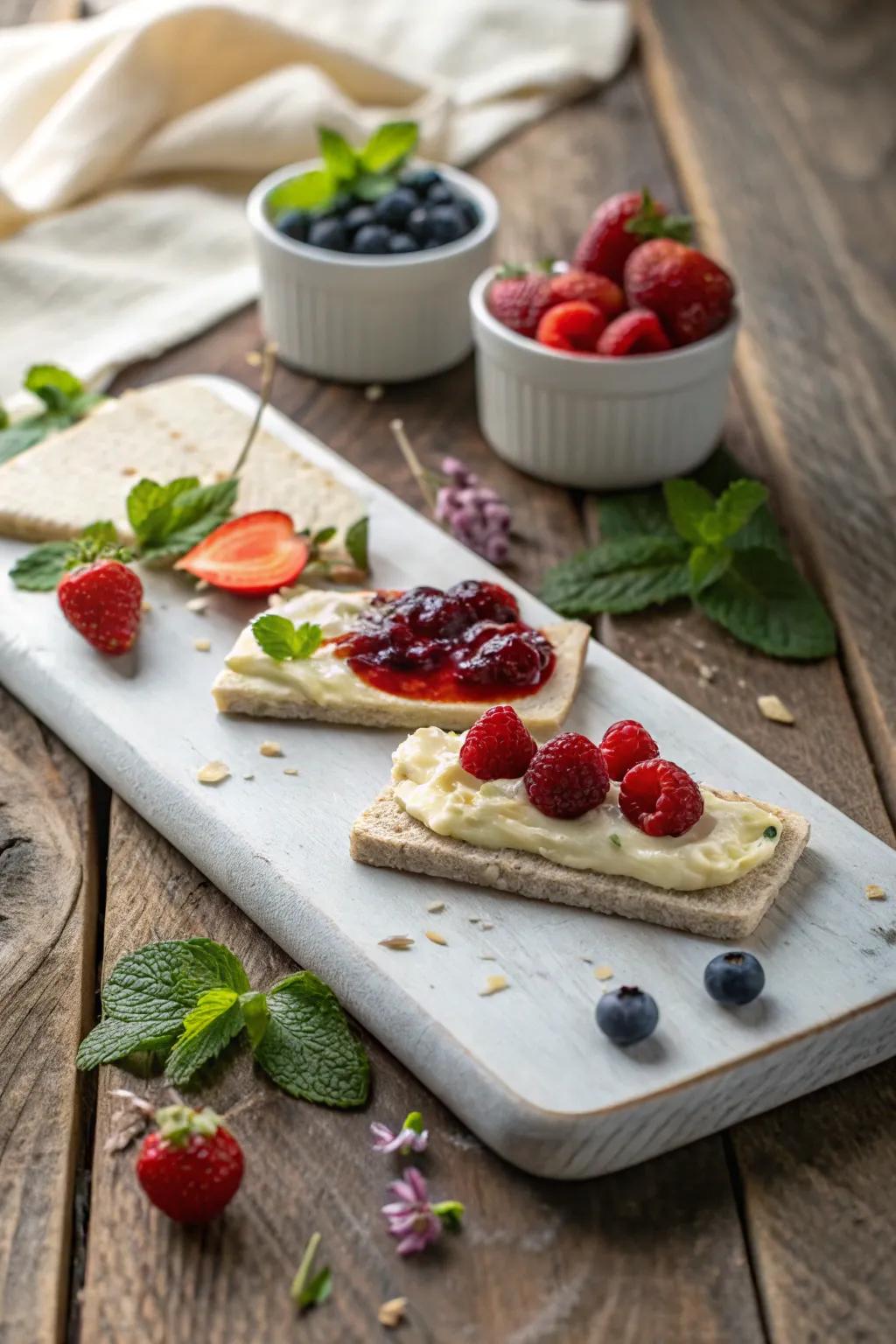 Indulge in the Berry Jam Surprise: a sweet symphony of colors and flavors on a Scandinavian-inspired butter board.