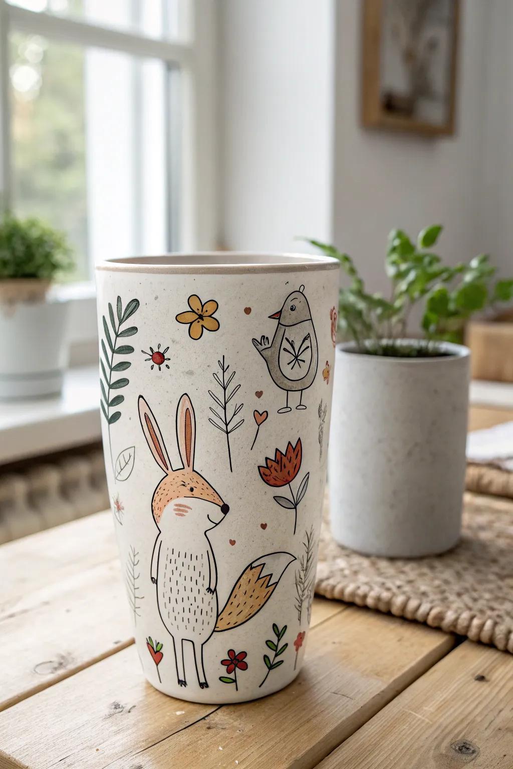 Bring joy to your day with a tumbler full of playful doodles — perfect for teachers who inspire creativity!