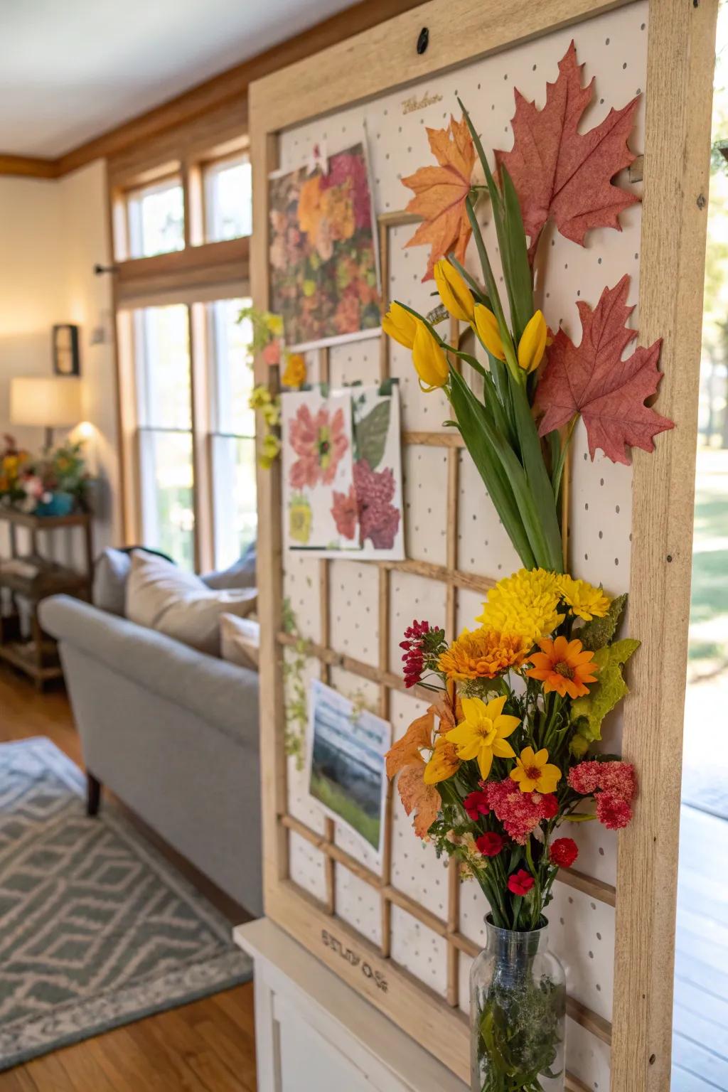 Stay in tune with nature by updating your bulletin board with the seasons.