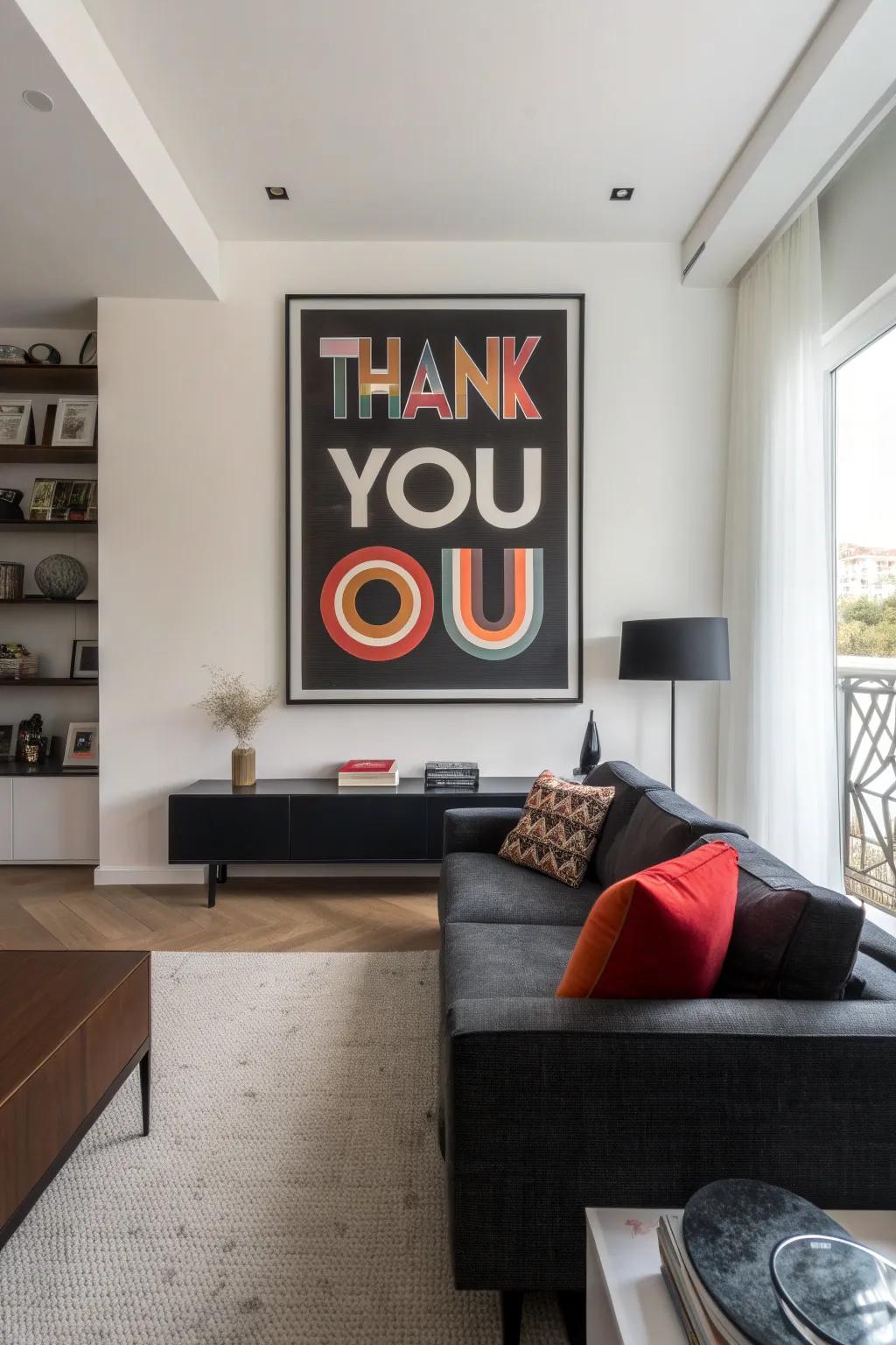 Make a statement with a typography art thank you poster.