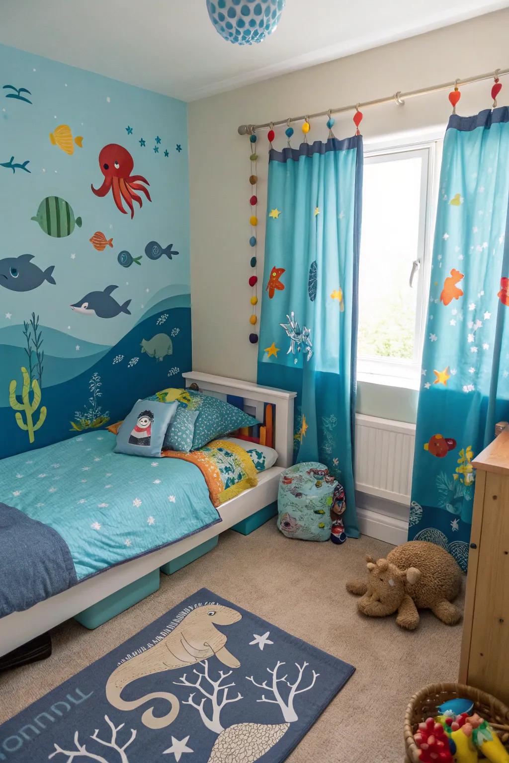 Explore the wonders of the ocean from the bedroom.